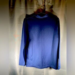 Teen Dri-Star Long Sleeve stretch Starter blue Athletic Shirt-Medium